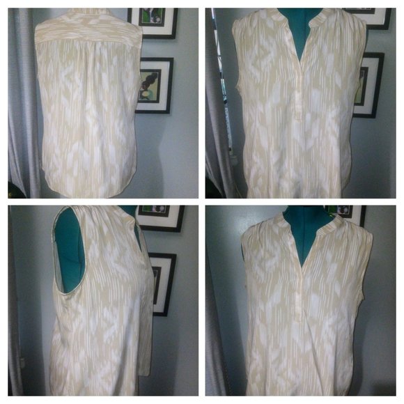 Chico’s Abstract Print Sleeveless Blouse Sz 2 - Picture 1 of 13